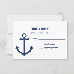 RSVP-Karten für Hochzeiten der Nautischen Marine Einladung