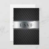 RSVP-Karten für Hochzeiten, elegant, schwarz und s RSVP Karte (Vorne/Hinten)