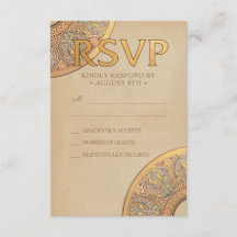 RSVP-Karten für Hochzeiten | Gold Nouveau Deko