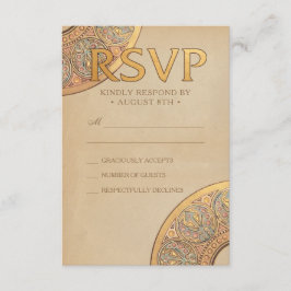 RSVP-Karten für Hochzeiten | Gold Nouveau Deko RSVP Karte