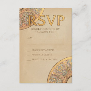 RSVP-Karten für Hochzeiten   Gold Nouveau Deko RSVP Karte