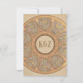 RSVP-Karten für Hochzeiten | Gold Nouveau Deko RSVP Karte (Rückseite)