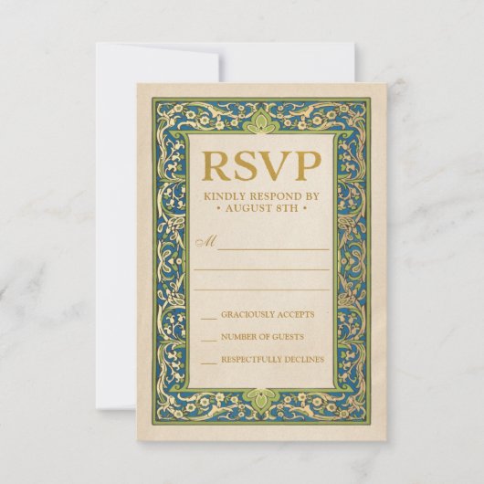 RSVP-Karten für Hochzeiten | Illuminierte Gartensa RSVP Karte (Vorderseite)