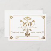 RSVP-Karten für Hochzeiten im ägyptischen Jugendst RSVP Karte (Vorne/Hinten)