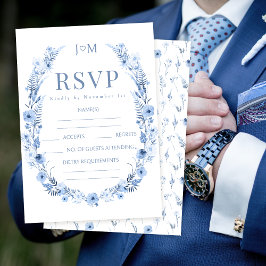 RSVP-Karten für Hochzeiten in blauer Wildblume RSVP Karte