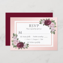 RSVP-Karten für Hochzeiten in Burgund und Blush RSVP Karte