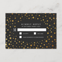 RSVP-Karten für Hochzeiten mit Gold und Black Conf