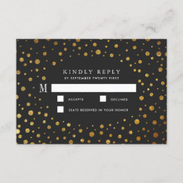 RSVP-Karten für Hochzeiten mit Gold und Black Conf RSVP Karte