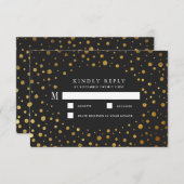 RSVP-Karten für Hochzeiten mit Gold und Black Conf RSVP Karte (Vorne/Hinten)