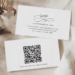 RSVP-Karten für Hochzeiten mit schwarzem und weiße Visitenkarte<br><div class="desc">Diese individuell anpassbare Online Rsvp-Karte wurde für die Koordination mit unserer Stylish Script Hochzeitskollektion entwickelt. Sie enthält einen Kalligrafietext mit einem klassischen Serif-Schriftart in schwarz und eine Option,  einen QR-Code auf der Rückseite hinzuzufügen. Matching-Elemente verfügbar.</div>