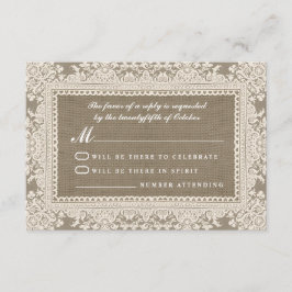 RSVP-Karten für Hochzeiten mit weißer Spitze und E RSVP Karte