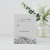 RSVP-Karten für Hochzeiten oder Hochzeitstorte RSVP Karte (Stehend Vorderseite)