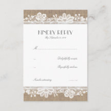 RSVP-Karten für Hochzeiten und Hochzeiten im Burla