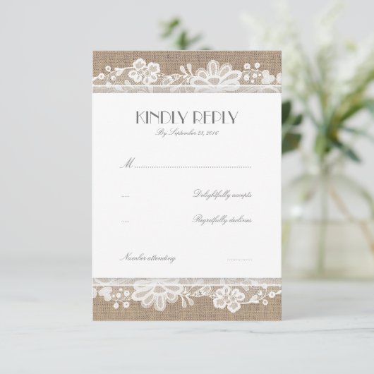 RSVP-Karten für Hochzeiten und Hochzeiten im Burla RSVP Karte (Stehend Vorderseite)
