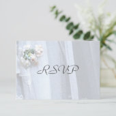 RSVP-Karten für Hochzeiten, Vintage Spitze RSVP Karte (Stehend Vorderseite)