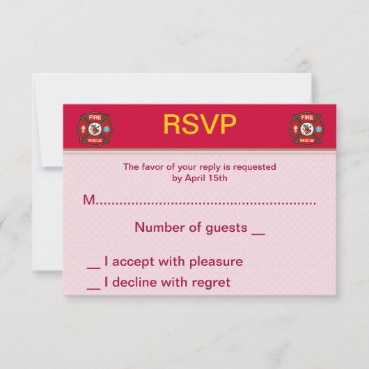 RSVP-Karten für Hochzeiten von EMT-Feuerwehren RSVP Karte (Vorderseite)