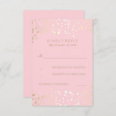 RSVP-Karten für Hochzeiten von Gold und Rosa Gipsk RSVP Karte (Vorne/Hinten)