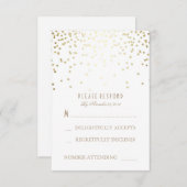 RSVP-Karten für Hochzeiten von Gold und Weiß Confe RSVP Karte (Vorne/Hinten)