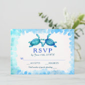 RSVP-Karten für Hochzeiten von Meeresschildkröten  Einladung (Stehend Vorderseite)