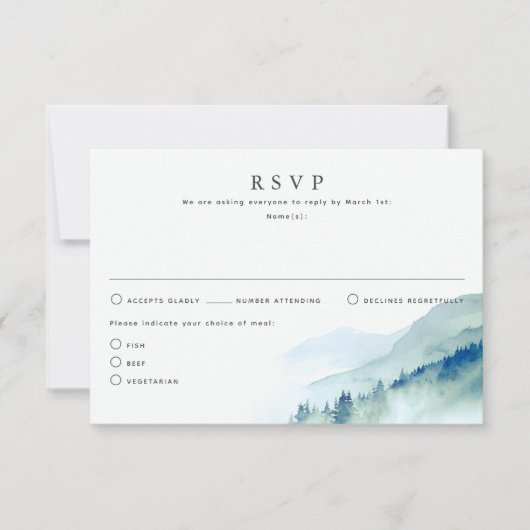 RSVP-Karten für Hochzeiten von Natur RSVP Karte (Vorderseite)