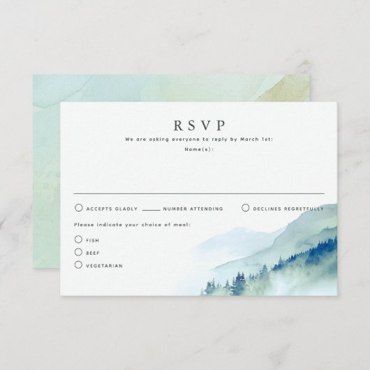 RSVP-Karten für Hochzeiten von Natur RSVP Karte (Vorne/Hinten)