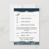 RSVP-Karten für Hochzeiten von Navy Blue & Orange RSVP Karte (Rückseite)