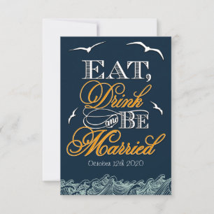 RSVP-Karten für Hochzeiten von Navy Blue & Orange RSVP Karte
