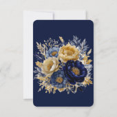 RSVP-Karten für Hochzeiten von Navy Gold Painted P RSVP Karte (Rückseite)
