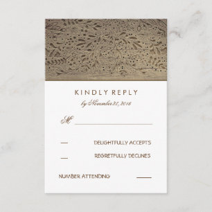 RSVP-Karten für Hochzeiten von Rustikalem Holz RSVP Karte