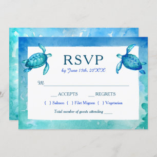 RSVP-Karten für Hochzeiten von Schildkröten auf bl Einladung