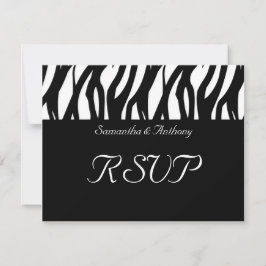 RSVP-Karten für Hochzeiten von Schwarz/Weiß-Modern RSVP Karte