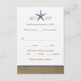RSVP-Karten für Hochzeiten von Starfish Burlap Bea RSVP Karte