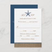 RSVP-Karten für Hochzeiten von Starfish Burlap Bea RSVP Karte (Vorne/Hinten)