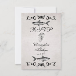 RSVP-Karten für Hochzeiten von Vintagen Haien und RSVP Karte
