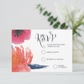 RSVP-Karten für Hochzeiten von Wasserfarben RSVP Karte (Stehend Vorderseite)