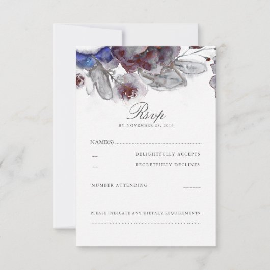 RSVP-Karten für Hochzeiten von Wasserfarben RSVP Karte (Vorderseite)