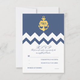 RSVP-Karten für Hochzeiten von Zickzack Goldfolien RSVP Karte