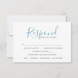 RSVP-Karten für Hochzeiten Vorlage Türkis Blau