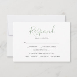 RSVP-Karten für Hochzeitssage grün RSVP Karte