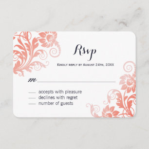 RSVP-Karten für Korallen und Blau RSVP Karte