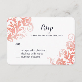 RSVP-Karten für Korallen und Blau RSVP Karte