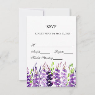 RSVP-Karten für lila Hochzeiten RSVP Karte