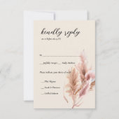 RSVP-Karten für Minimalistisches Boho-Pampas-Gras RSVP Karte (Vorderseite)