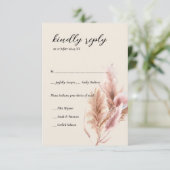 RSVP-Karten für Minimalistisches Boho-Pampas-Gras RSVP Karte (Stehend Vorderseite)