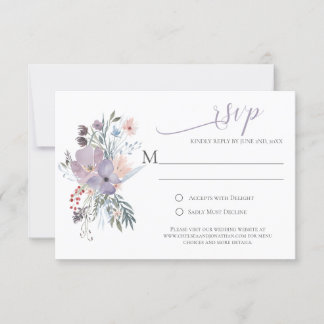 RSVP-Karten für Misty Fields-Kalligrafie RSVP Karte