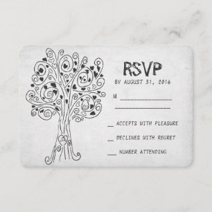 RSVP-Karten für moderne Hochzeiten, gekrempelt RSVP Karte