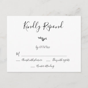RSVP-Karten für moderne Kleider-Hochzeiten Postkarte