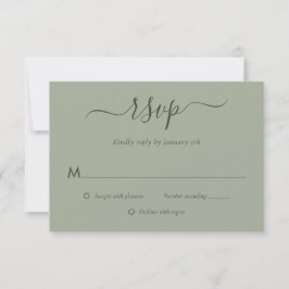 RSVP-Karten für moderne Magazine Green Wedding RSVP Karte