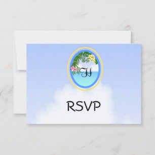 RSVP-Karten für Mongram Beach/Ocean Wedding RSVP Karte