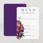 RSVP-Karten für Pflaumen und Orangefärbte Pfirsich RSVP Karte (Vorne/Hinten)